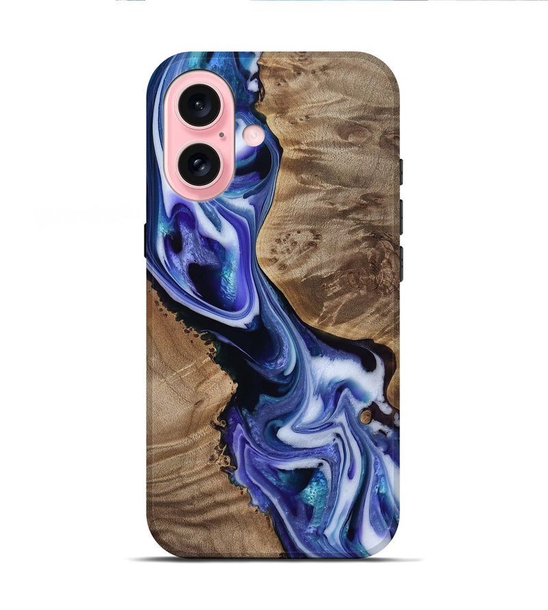 iPhone 16 Wood Live Edge Phone Case - Gwen (Purple, 811838)