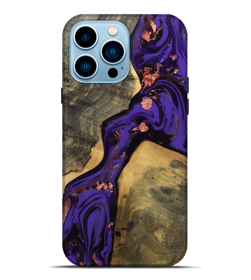 iPhone 14 Pro Max Wood Live Edge Phone Case - Elbert (Purple, 811840)