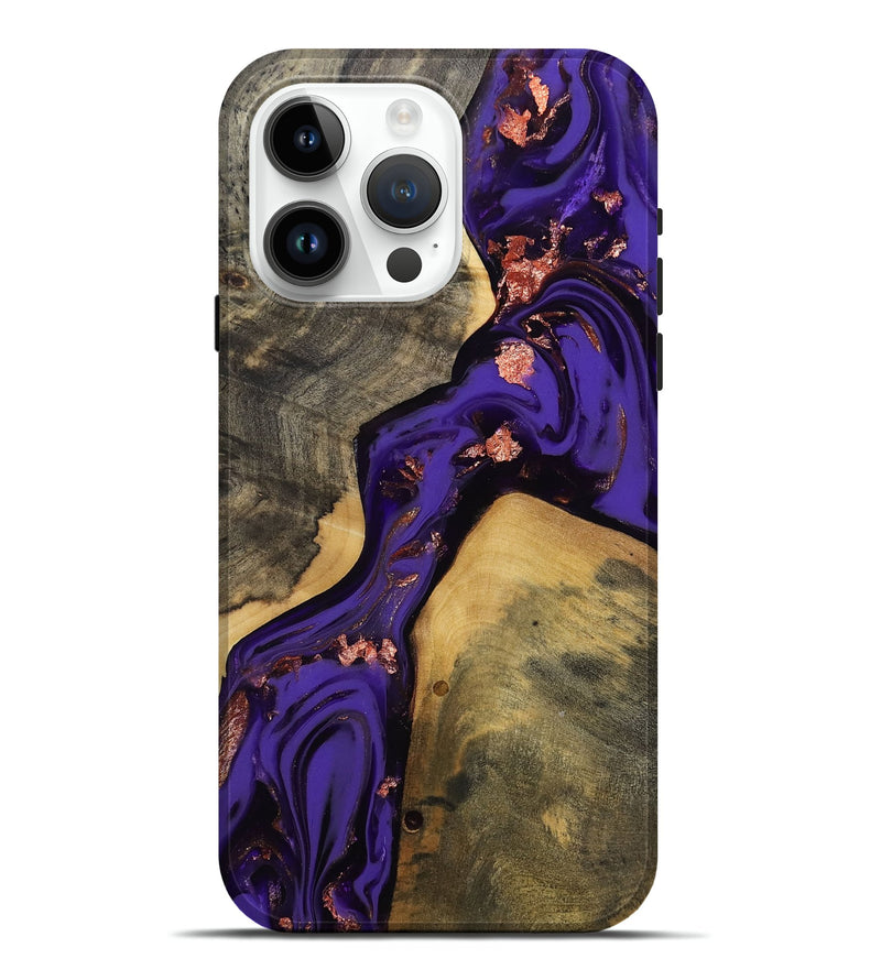 iPhone 15 Pro Max Wood Live Edge Phone Case - Elbert (Purple, 811840)