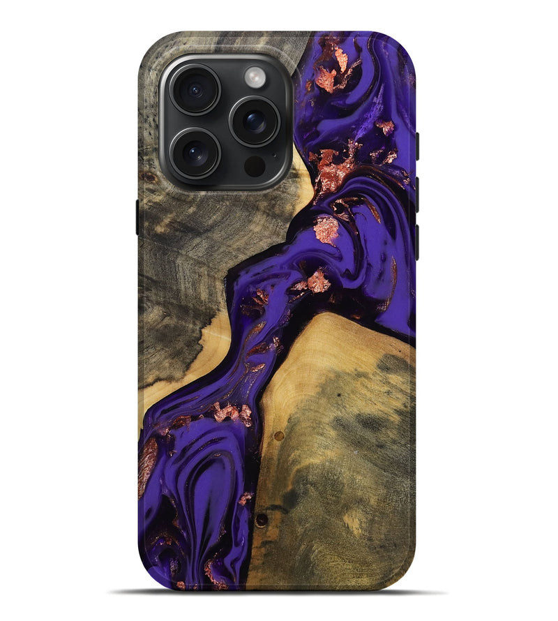 iPhone 16 Pro Max Wood Live Edge Phone Case - Elbert (Purple, 811840)