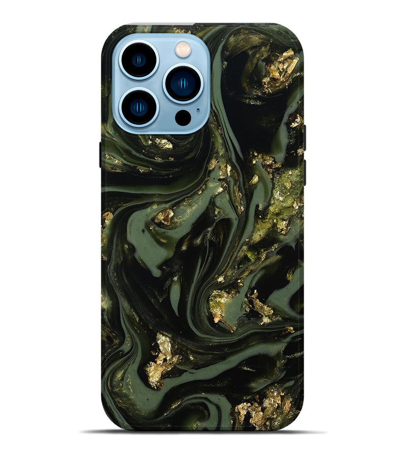 iPhone 14 Pro Max ResinArt Live Edge Phone Case - Yaakov (Green, 811841)