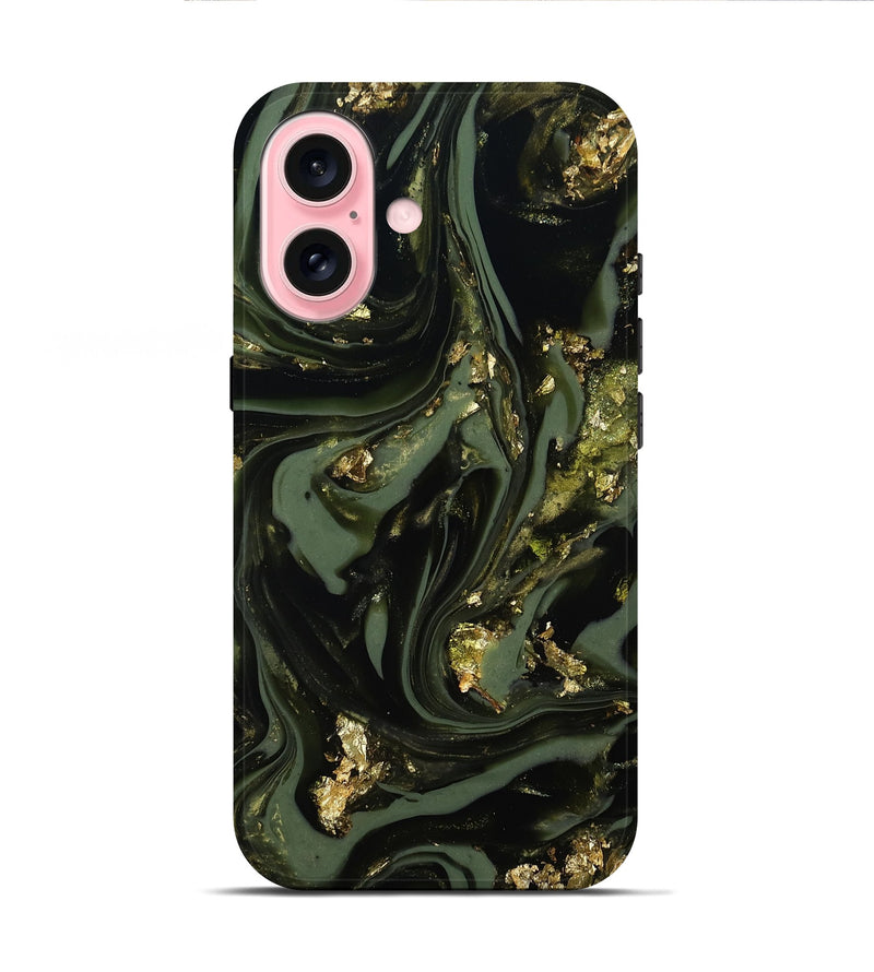 iPhone 16 ResinArt Live Edge Phone Case - Yaakov (Green, 811841)