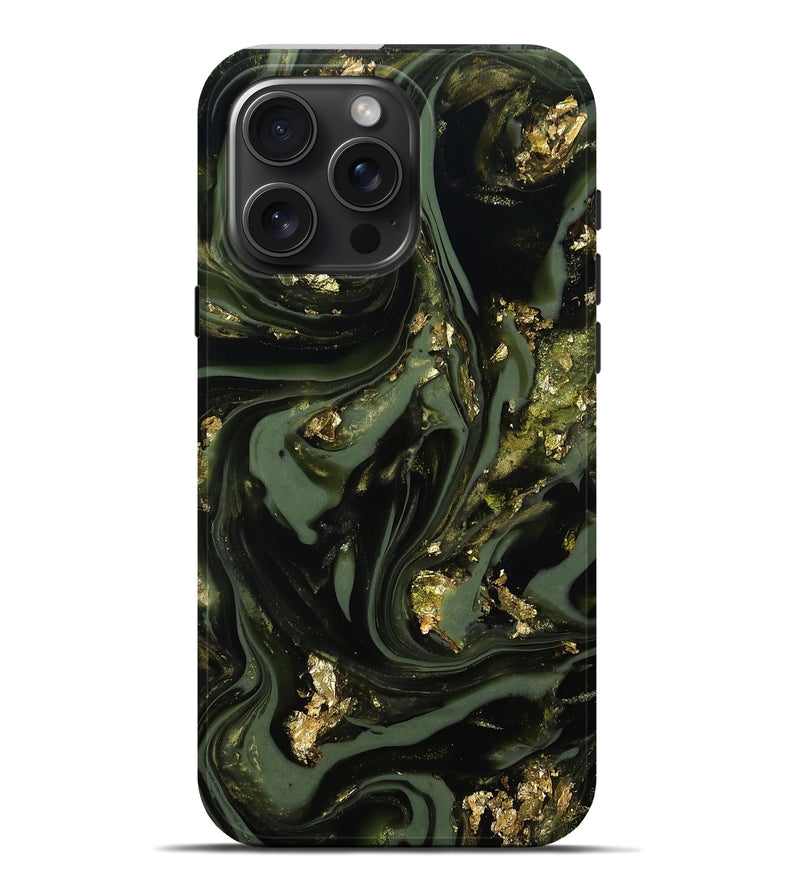 iPhone 16 Pro Max ResinArt Live Edge Phone Case - Yaakov (Green, 811841)