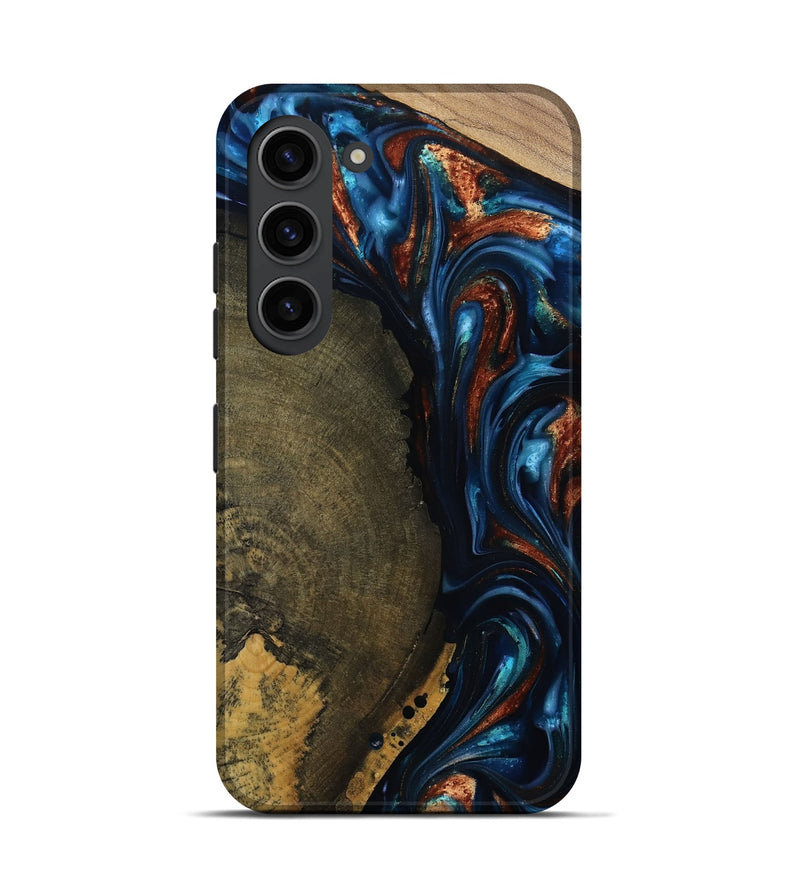 Galaxy S23 Wood Live Edge Phone Case - Madisyn (Teal & Gold, 811845)