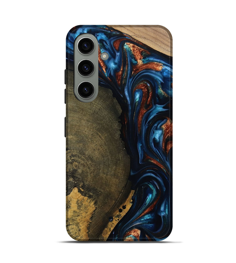 Galaxy S24 Wood Live Edge Phone Case - Madisyn (Teal & Gold, 811845)
