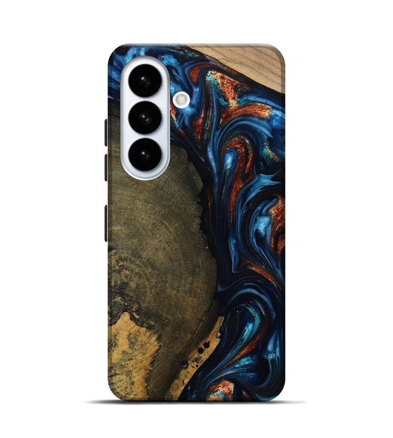 Galaxy S26 Wood Live Edge Phone Case - Madisyn (Teal & Gold, 811845)