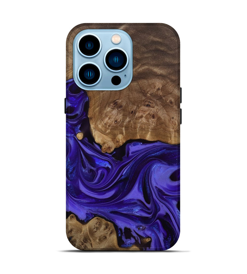 iPhone 14 Pro Wood Live Edge Phone Case - Esme (Purple, 811849)