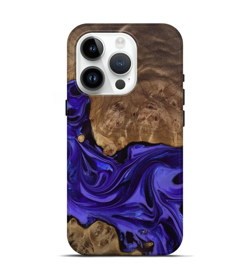 iPhone 15 Pro Wood Live Edge Phone Case - Esme (Purple, 811849)