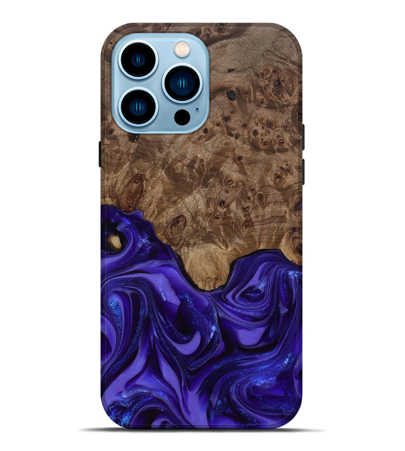 iPhone 14 Pro Max Wood Live Edge Phone Case - Lucas (Purple, 811860)