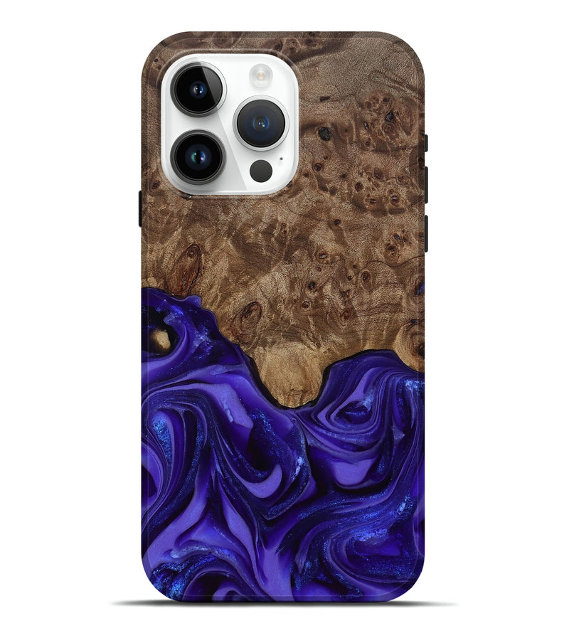 iPhone 15 Pro Max Wood Live Edge Phone Case - Lucas (Purple, 811860)