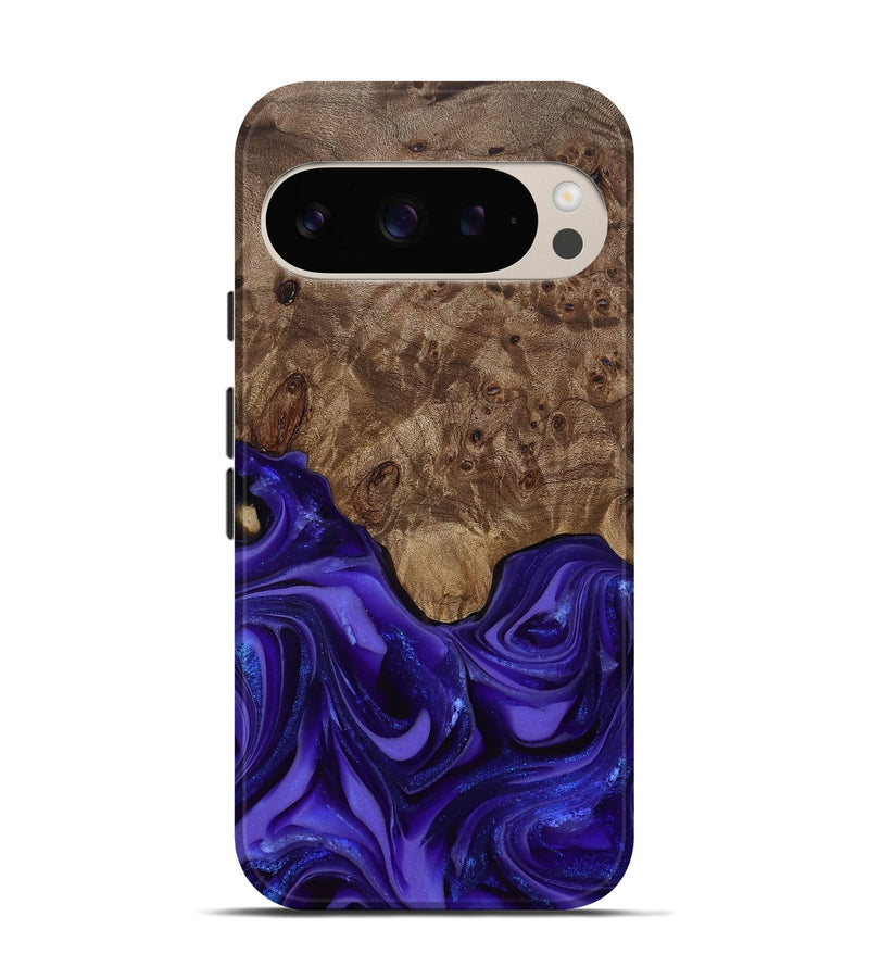Pixel 9 Pro Wood Live Edge Phone Case - Lucas (Purple, 811860)