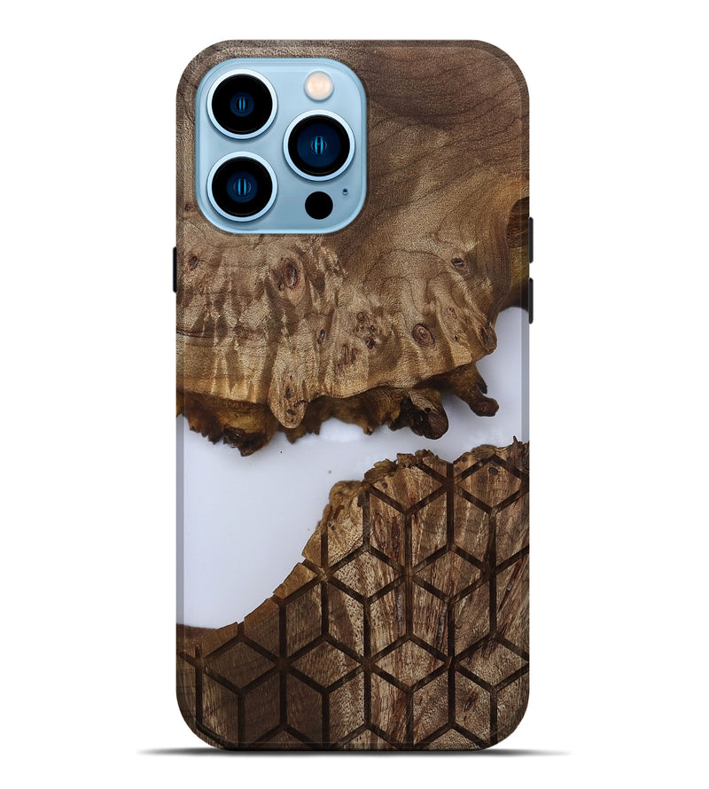 iPhone 14 Pro Max Wood Live Edge Phone Case - Brook (Clear, 811864)