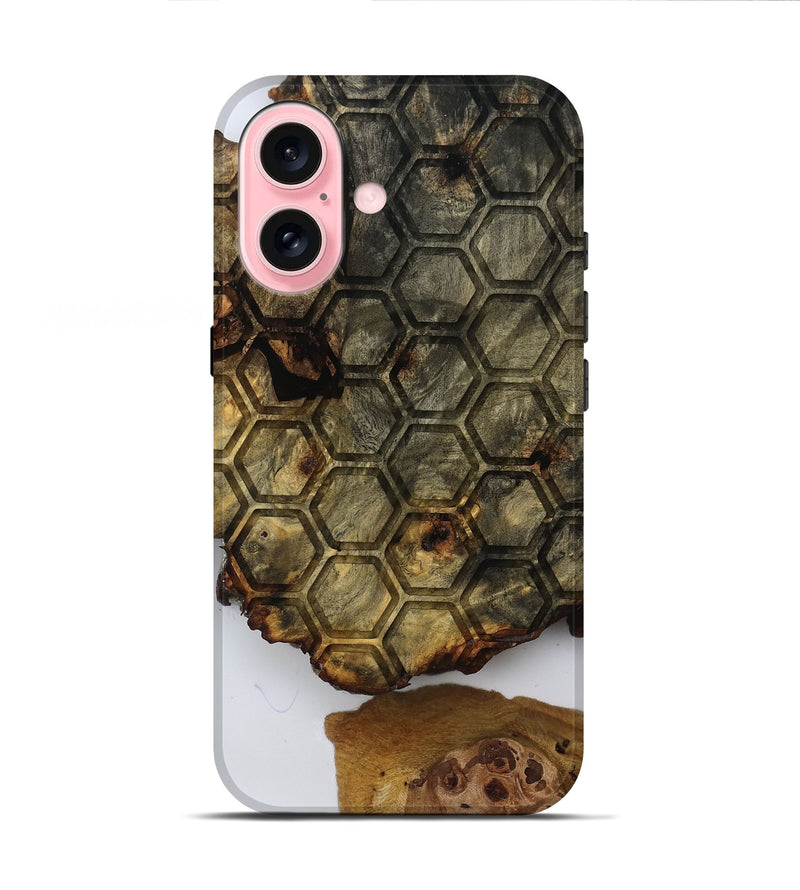 iPhone 16 Wood Live Edge Phone Case - Candida (Clear, 811870)