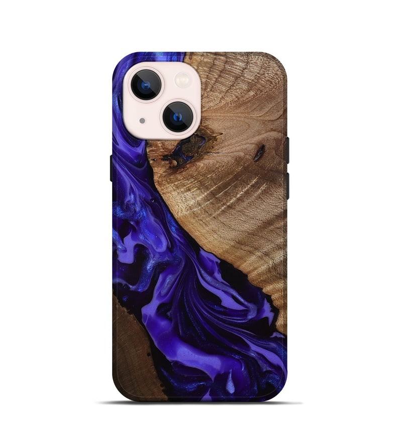iPhone 13 mini Wood Live Edge Phone Case - Belva (Purple, 811876)