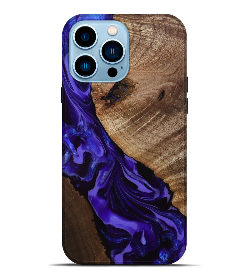 iPhone 14 Pro Max Wood Live Edge Phone Case - Belva (Purple, 811876)