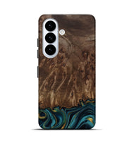 Galaxy S26 Wood Live Edge Phone Case - Errol (Teal & Gold, 811878)