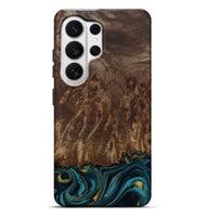 Galaxy S26 Ultra Wood Live Edge Phone Case - Errol (Teal & Gold, 811878)