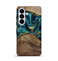 Galaxy S26 Wood Live Edge Phone Case - Isom (Teal & Gold, 811880)