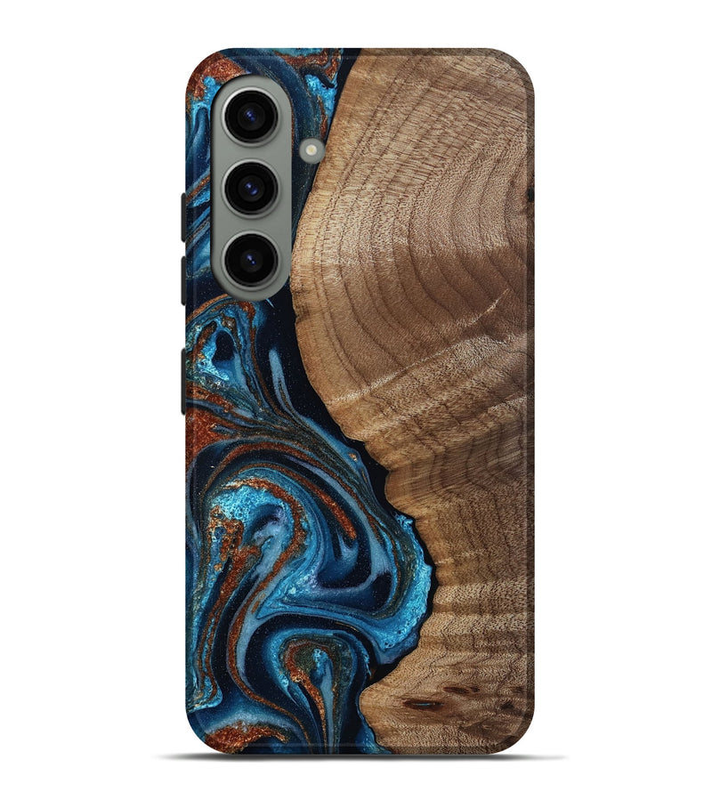 Galaxy S24 Plus Wood Live Edge Phone Case - Ludwig (Teal & Gold, 811888)