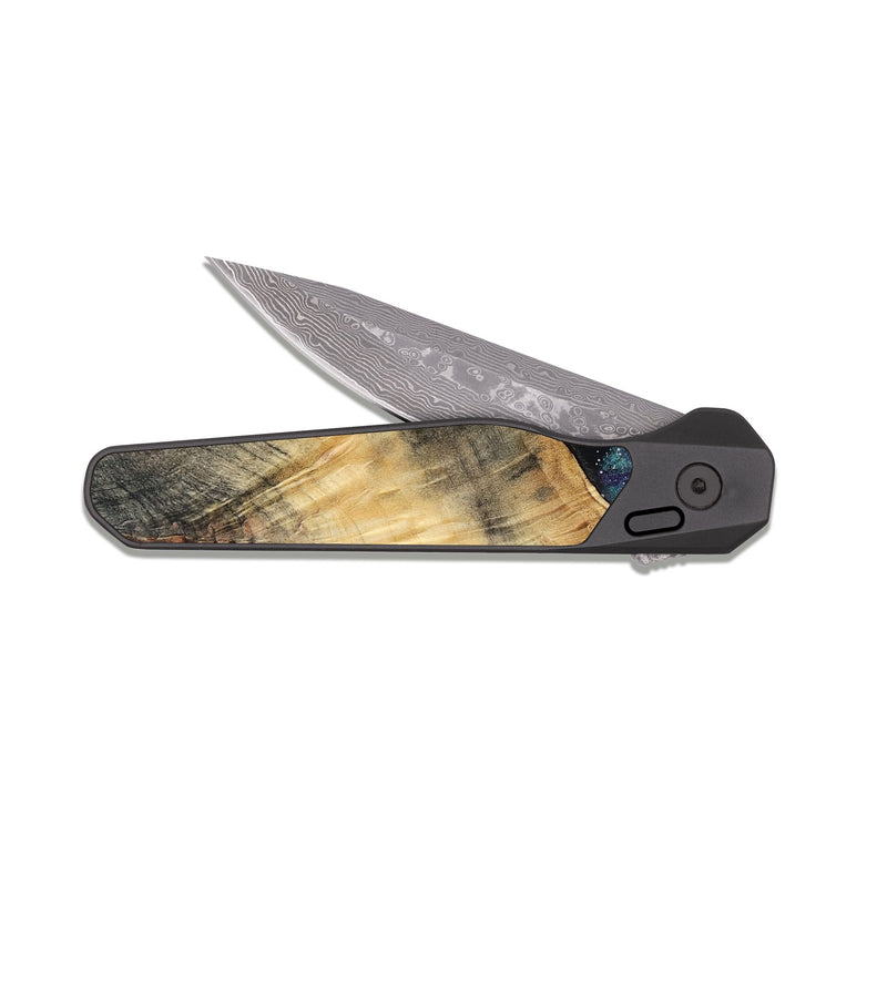 EDC Dark Damascus Wood Pocket Knife - Kenia (Cosmos, 811963)