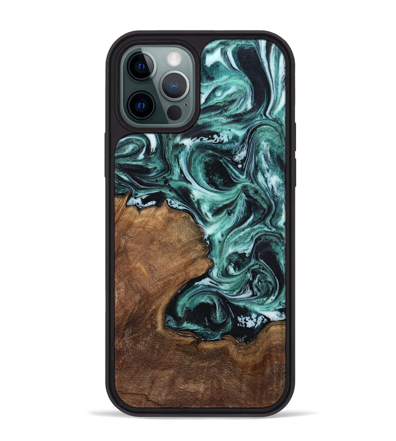 iPhone 12 Pro Max Wood Phone Case - Lavina (Green, 811983)