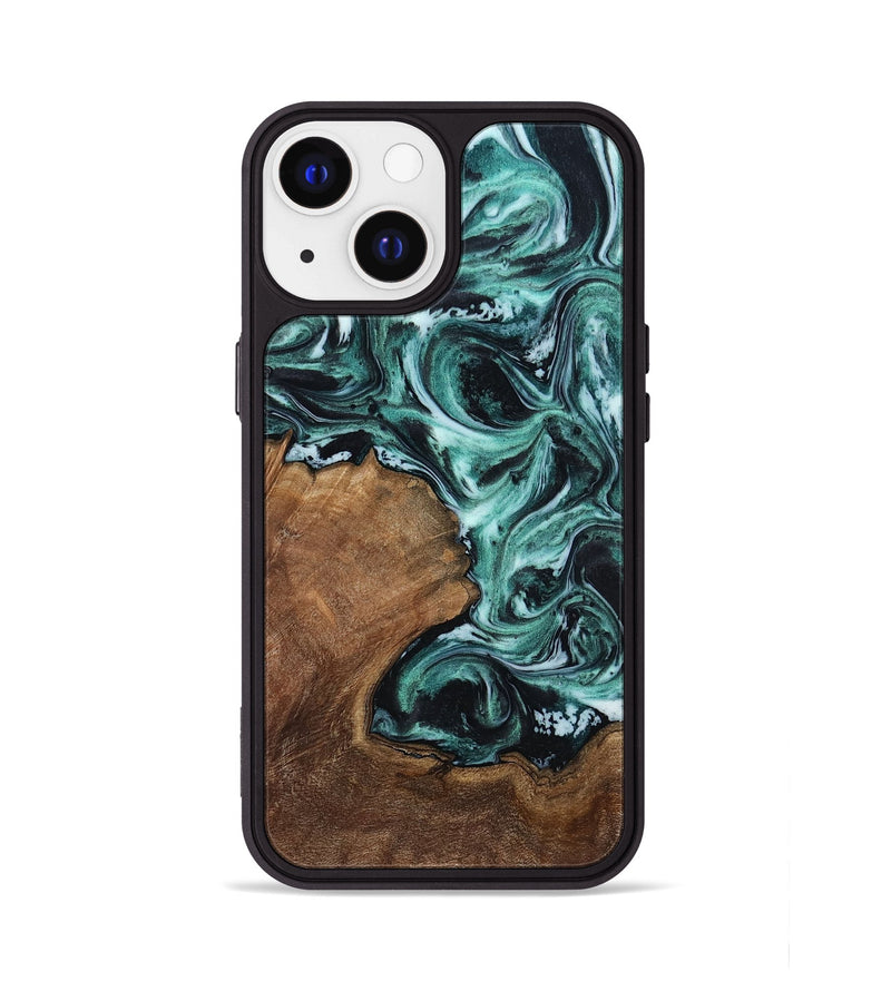 iPhone 13 Wood Phone Case - Lavina (Green, 811983)