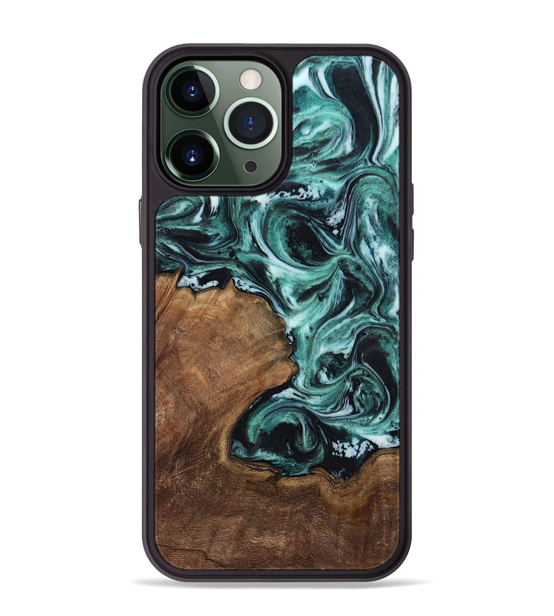 iPhone 13 Pro Max Wood Phone Case - Lavina (Green, 811983)