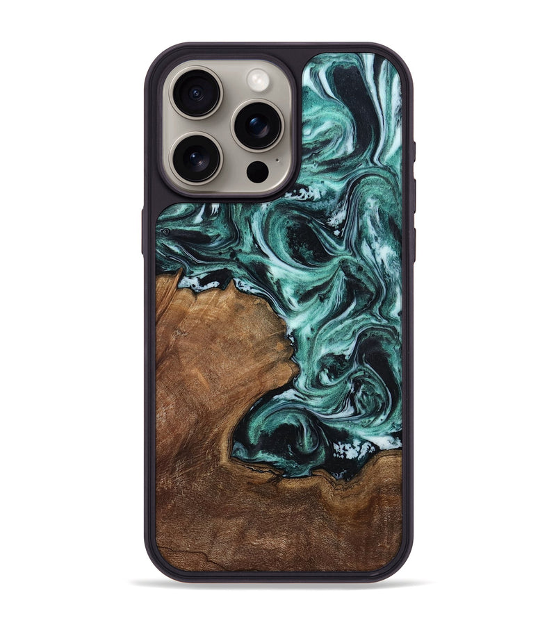 iPhone 15 Pro Max Wood Phone Case - Lavina (Green, 811983)