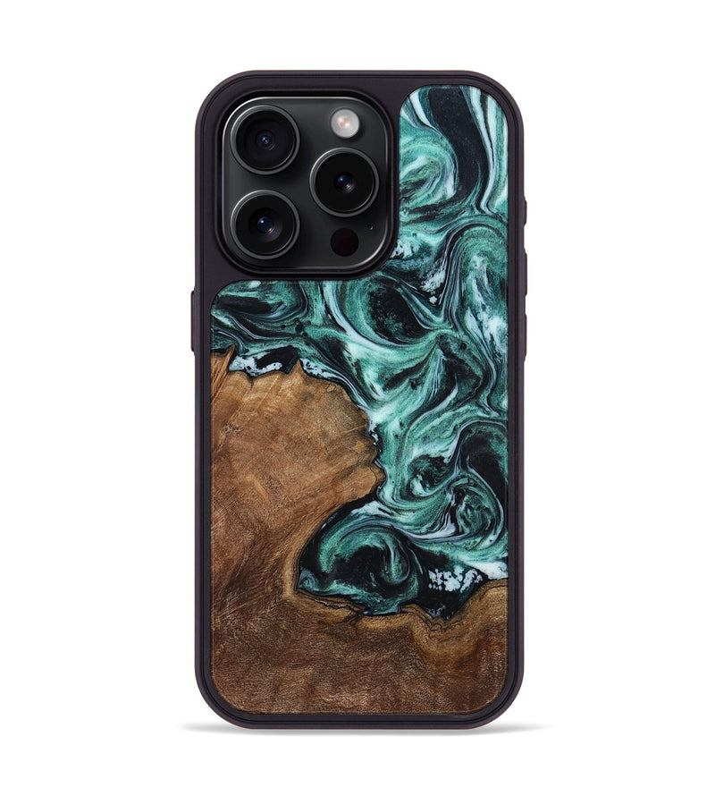 iPhone 15 Pro Wood Phone Case - Lavina (Green, 811983)
