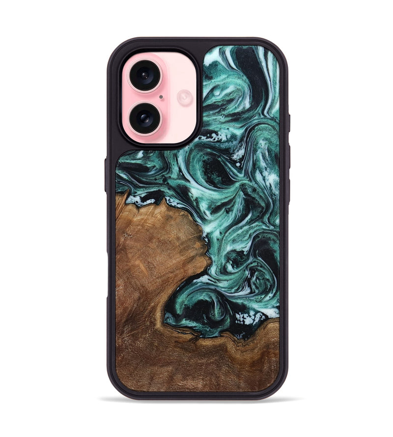 iPhone 16 Wood Phone Case - Lavina (Green, 811983)