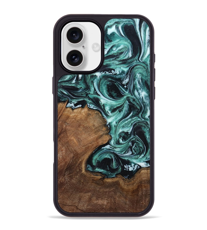 iPhone 16 Plus Wood Phone Case - Lavina (Green, 811983)