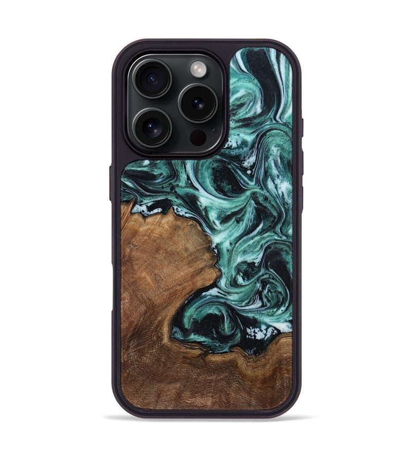 iPhone 16 Pro Wood Phone Case - Lavina (Green, 811983)