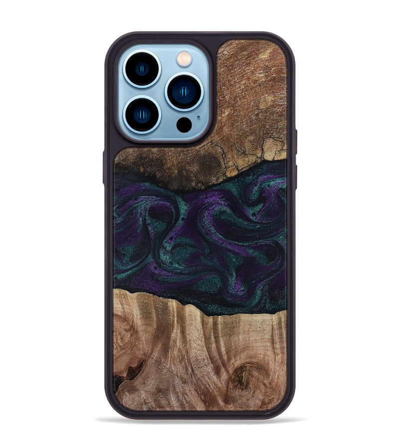 iPhone 14 Pro Max Wood Phone Case - Burt (Green, 811987)