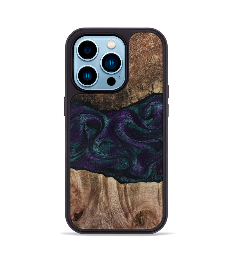 iPhone 14 Pro Wood Phone Case - Burt (Green, 811987)