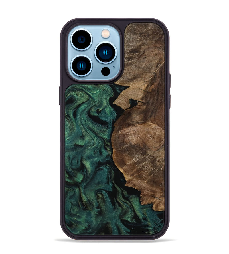 iPhone 14 Pro Max Wood Phone Case - Jada (Green, 811994)