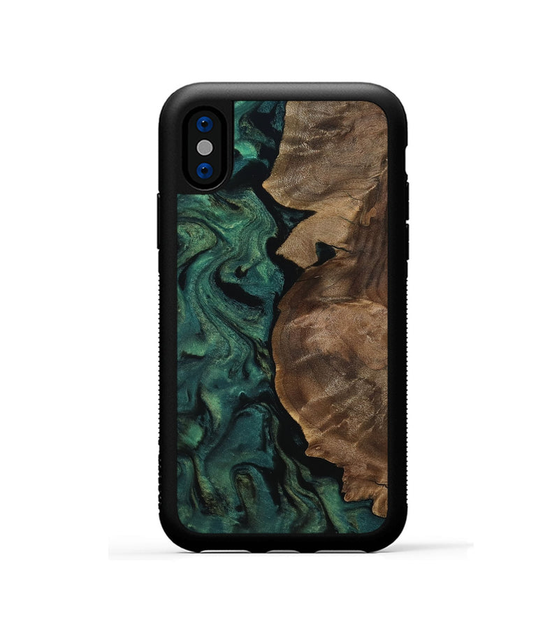 iPhone Xs Wood Phone Case - Jada (Green, 811994)