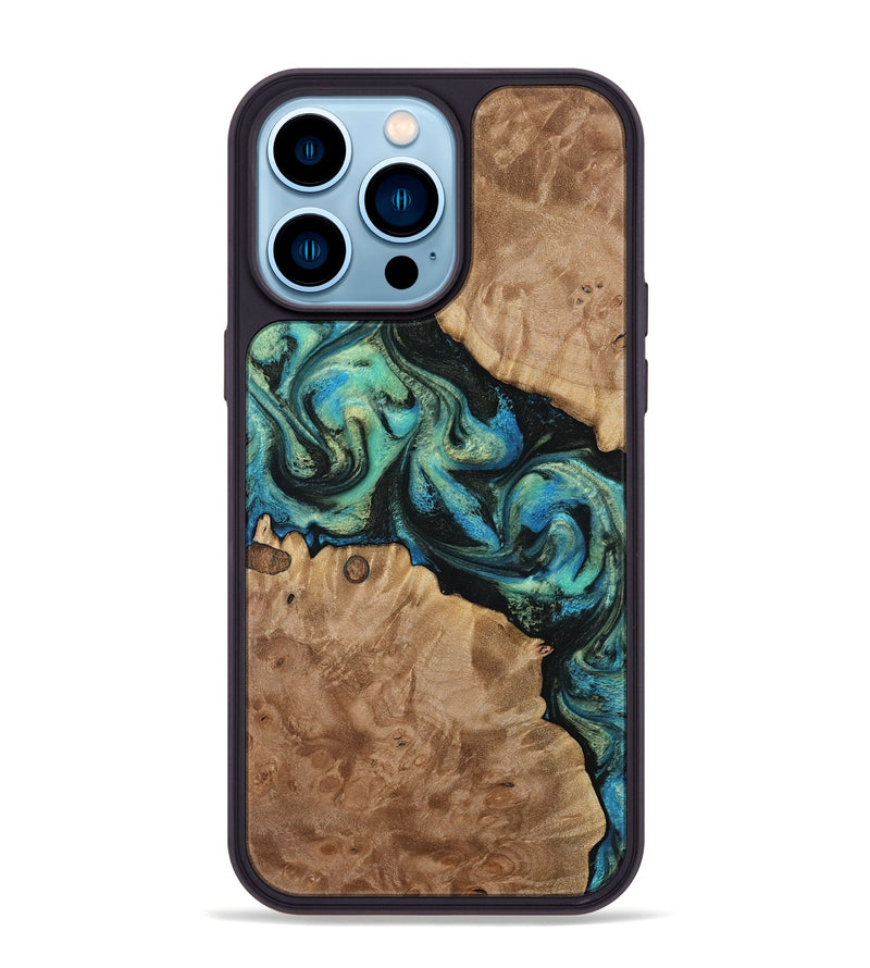 iPhone 14 Pro Max Wood Phone Case - Haywood (Green, 812000)