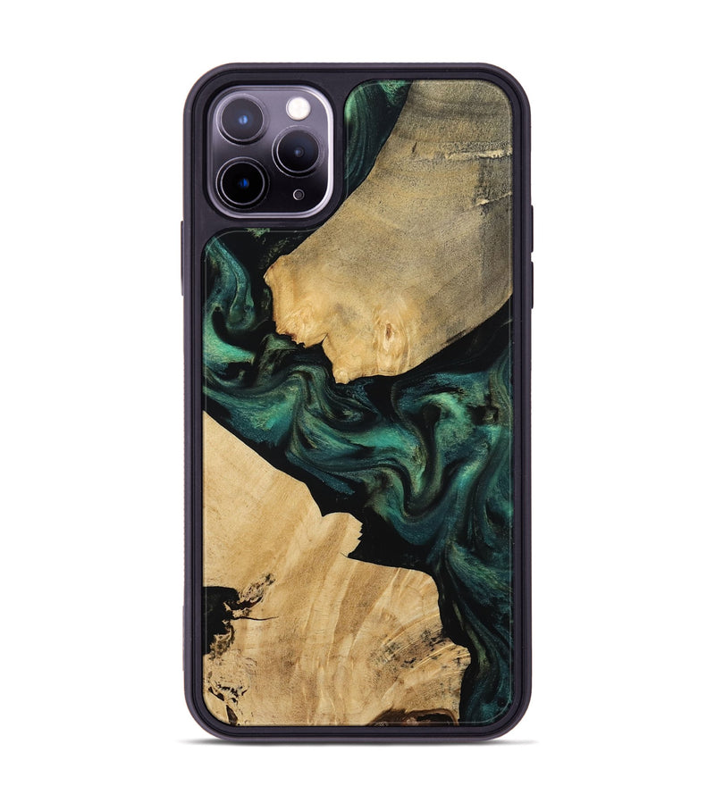iPhone 11 Pro Max Wood Phone Case - Alina (Green, 812001)