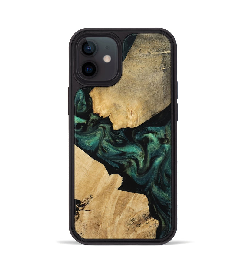iPhone 12 Wood Phone Case - Alina (Green, 812001)