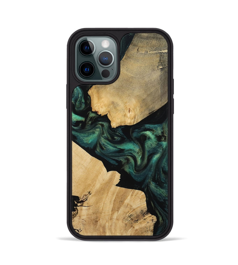 iPhone 12 Pro Wood Phone Case - Alina (Green, 812001)