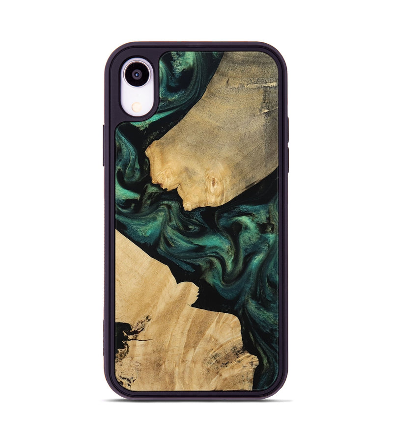iPhone Xr Wood Phone Case - Alina (Green, 812001)