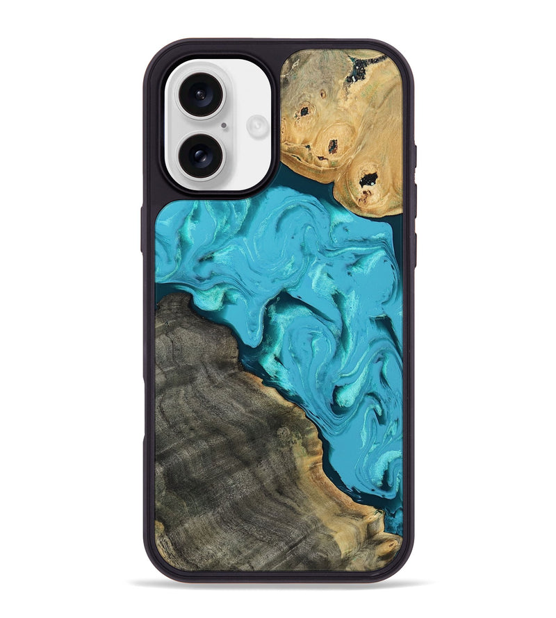 iPhone 16 Plus Wood Phone Case - Corbin (Blue, 812012)
