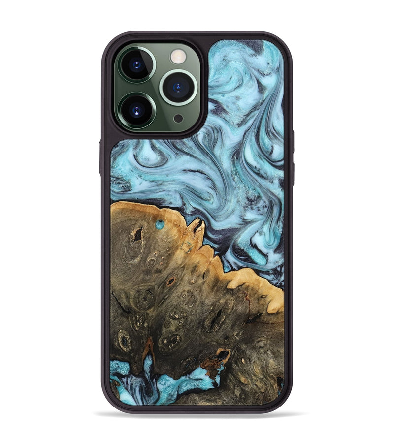 iPhone 13 Pro Max Wood Phone Case - Osman (Blue, 812014)