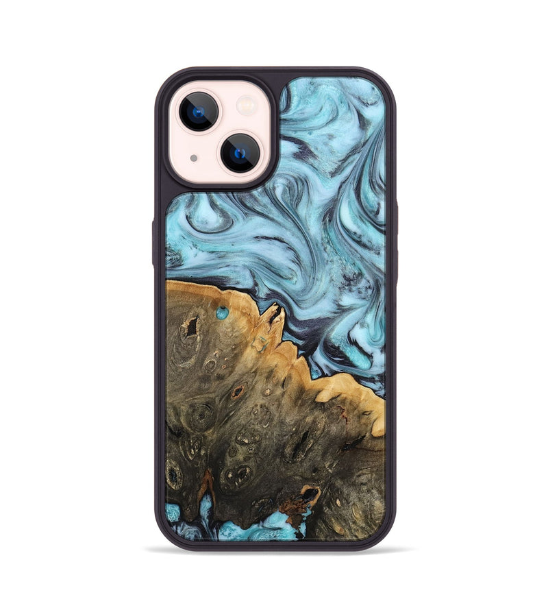 iPhone 14 Wood Phone Case - Osman (Blue, 812014)