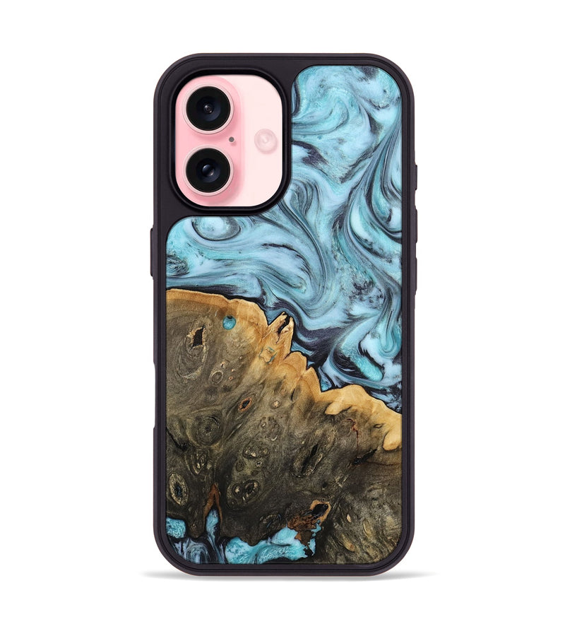 iPhone 16 Wood Phone Case - Osman (Blue, 812014)
