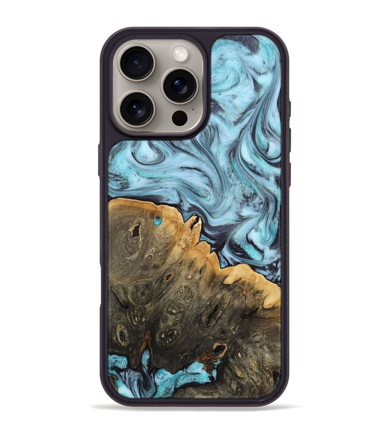 iPhone 16 Pro Max Wood Phone Case - Osman (Blue, 812014)