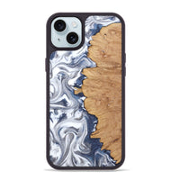 iPhone 15 Plus Wood Phone Case - Hilton (Black & White, 812015)