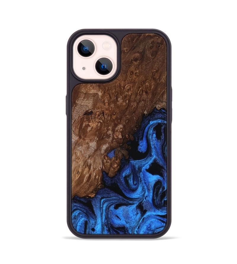 iPhone 14 Wood Phone Case - Loyd (Blue, 812016)