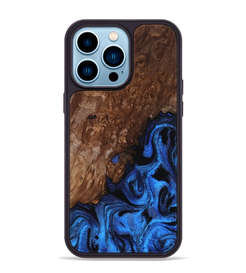 iPhone 14 Pro Max Wood Phone Case - Loyd (Blue, 812016)