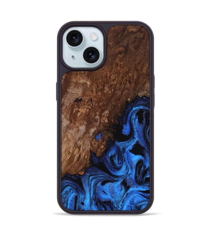 iPhone 15 Wood Phone Case - Loyd (Blue, 812016)